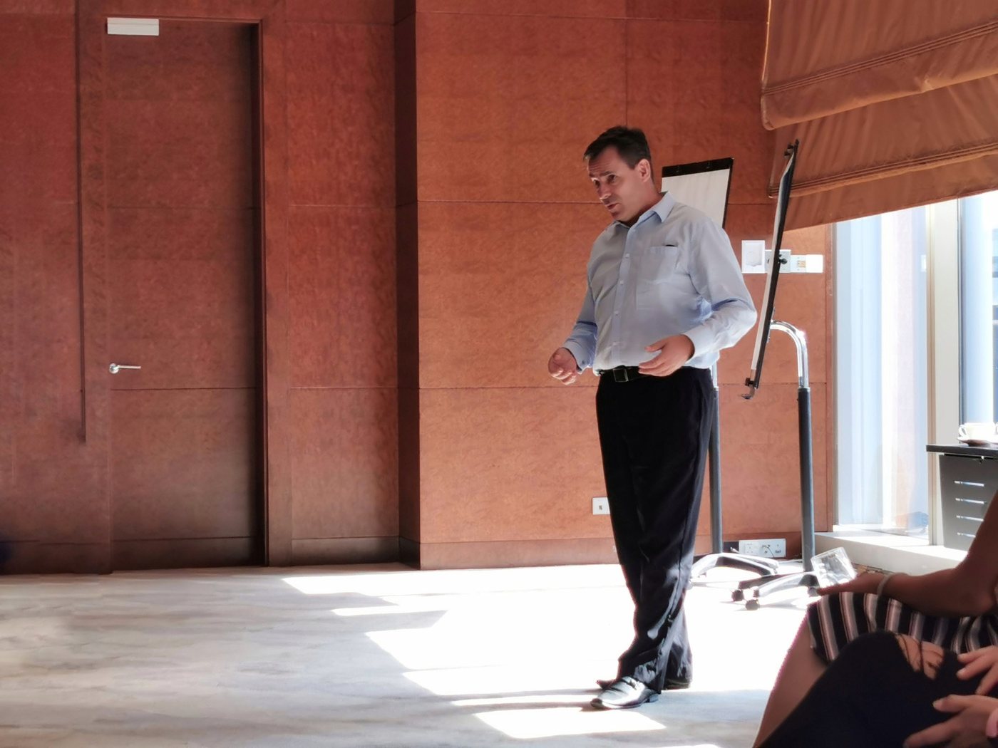 Kevin facilitating a workshop at a flip chart